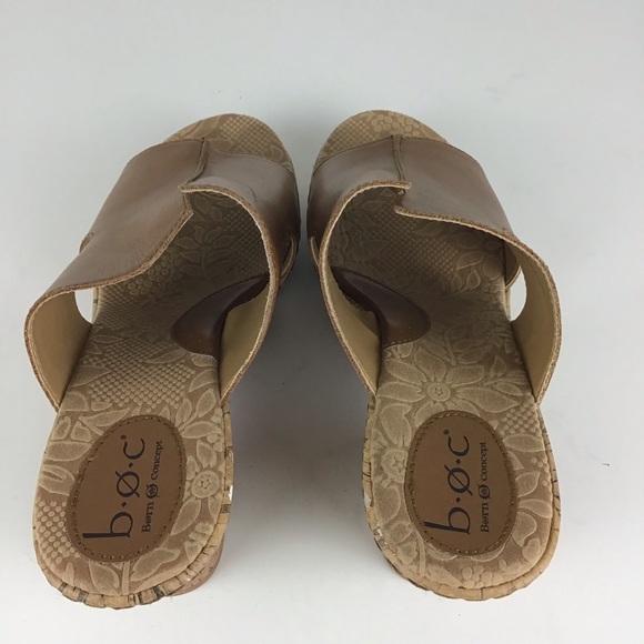 BOC Leather Slip On Heel Corkscrew Mules Size 11 - Picture 7 of 11